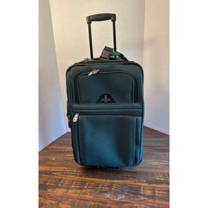 Atlantic Forest Green Rolling Carry On Suitcase 21" Softside Luggage 2 Wheel